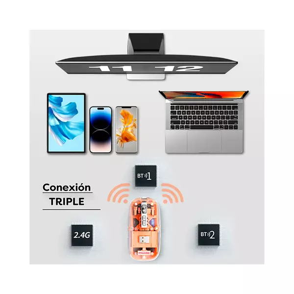 MOUSE RECARGABLE WIRELESS WITH BLUETOOTH M133